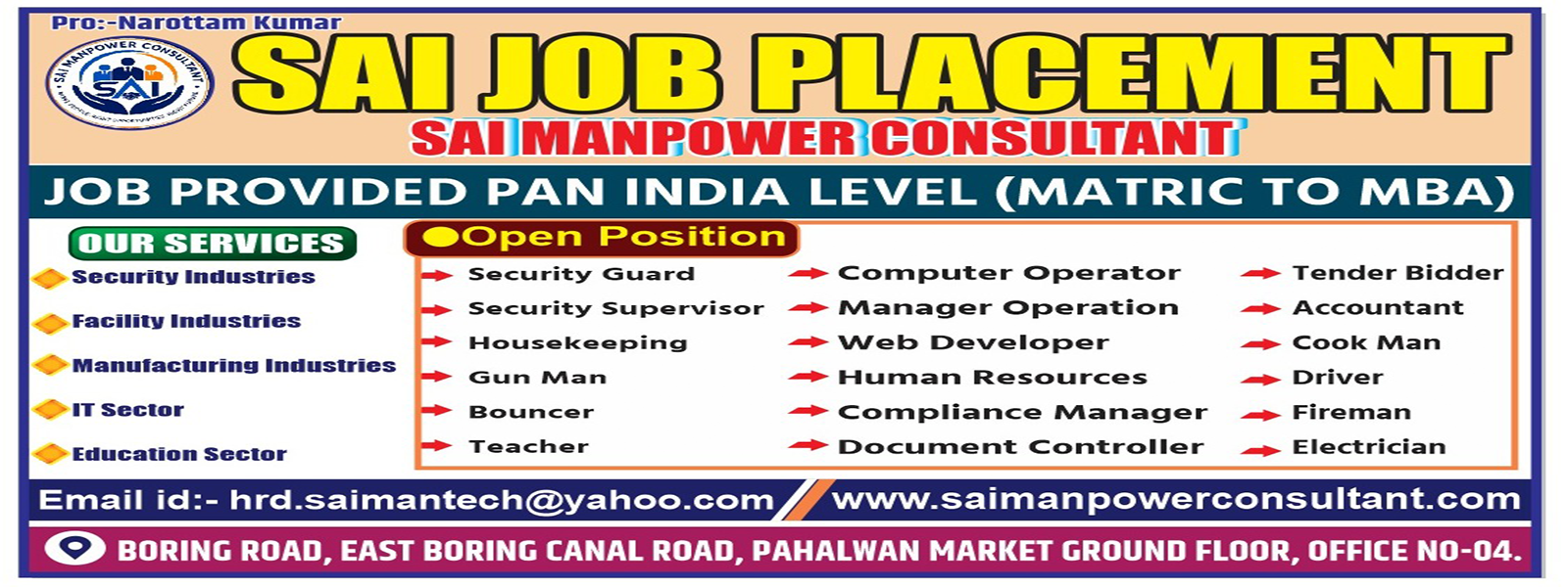 Sai Manpower Consultant banner