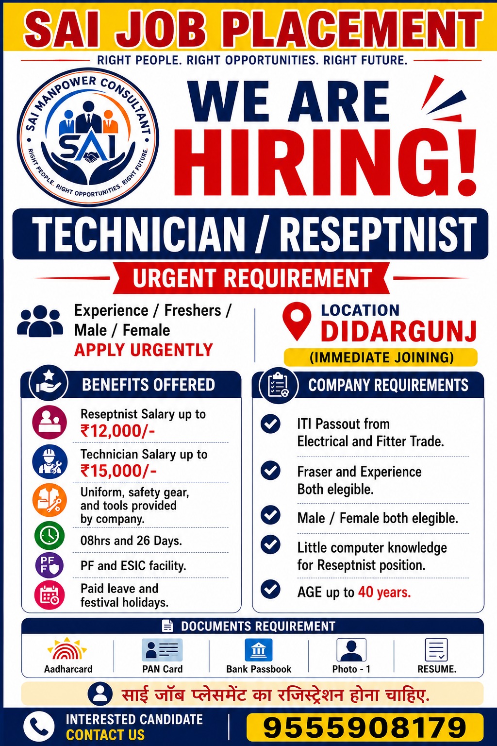 Hiring drive at Sai Manpower Consultant
